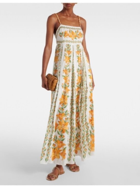 FARM Rio Dresses & Skirts - Farm Rio Tropical Lightness White/Yellow Floral Maxi Dress Size Medium NWT